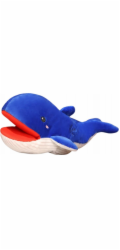 LeanToys Plyšový maskot Modrá velryba - maňásek 30 cm
