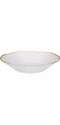 Home Styling Collection Stylingová kolekce DATURA hluboký skleněný talíř se zlatým okrajem, 20 cm