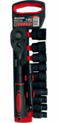 Forcekraft Sada nástrčných klíčů 1/2", 12dílná (s ráčnou a prodloužením) (10-24 mm)