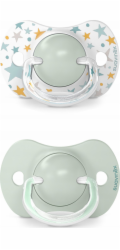Suavinex 308275-FYZIOLOGICKÝ dudlík SX PRO silikonový 2 ks/6-18m/ZELENÁ/DREAMS