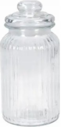 Zeller Žebrovaná sklenice s těsně přiléhajícím víkem, 1000 ml