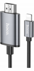 Hoco Kabel Lightning na HDMI 1080p UA27 2m ocelově šedý