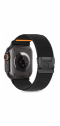 4kom.pl TECHNICKY OCHRANNÉ NYLONOVÉ ZÁVINKY PRO APPLE WATCH 6 / 7 / 8 / 9 / 10 / SE / ULTRA 1 / 2 (44 / 45 / 46 / 49 MM) ČERNÉ