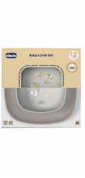 Chicco -1600235-SADA 2 TALÍŘŮ ŠEDÁ 12M+