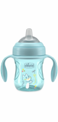 Chicco Tréninkový hrnek s měkkým výlevkou tyrkysový 4m 200 ml