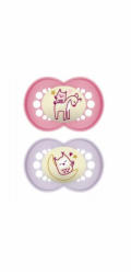 MAM BABY Dudlík MAM-6+ ORGINAL NIGHT PLANET LOVE pro holčičku