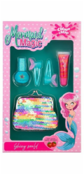 Chlapu Chlap Dětská sada Mermaid Magic II s lesní jahodou a peněženkou na mince, lakem na nehty, leskem na rty a sponkami do vlasů