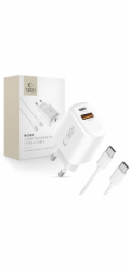 Tech-Protect SÍŤOVÁ NABÍJEČKA NCA20 SE 2 PORTY PD 20W / QC3.0 + KABEL TYPE-C BÍLÁ