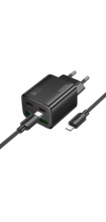 Hoco 2 x USB C + 2 x USB A QC3.0 PD 3A 20W nabíječka do sítě + kabel USB C na Lightning N55 černý