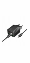 Hoco Nabíječka do zásuvky Charger pro telefon 2 x USB C + 2 x USB A QC3.0 PD 3A 30W + kabel USB C na Lightning N56 černá