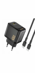Dudao A28C 45W GaN nabíječka do zásuvky + USB-C kabel - černá
