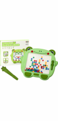 LeanToys Magnetická vzdělávací tabule s perem, žábou a zelenými korálky