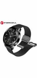 ForCell Řemínek pro Samsung Galaxy Watch F-Design FS11 magnetický ocelový 22 mm černý