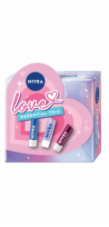 Nivea _SET Love Essential Trio rtěnky Original + Noční péče + Ostružinový lesk 3x4,8g