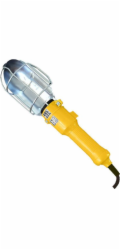 KEL Přenosná lampa E27, kabel 5 m, 60 W, oranžová, s háčkem, IP20, LWP-1/5