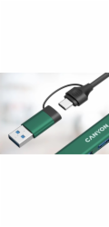 Canyon HUB DS-02 4 v 1 USB-A/C zelený