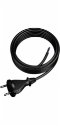 UN PROPOJOVACÍ KABEL S PŘÍMOU ZÁSTRČKOU IP20 2*1 H05RR 5M ČERNÝ (1 KS)