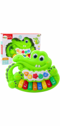 LeanToys Interaktivní dětské piano, světla, zvuky, zvířecí zvuky, zelená