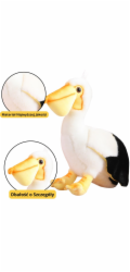 LeanToys Plyšový pelikán, pták, plyšová hračka, maskot, 24 cm