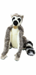 LeanToys PLYŠOVÝ MASKOT MAZLIVÝ LEMUR 27 CM DLOUHÉ TLAPNICE SE ZIPEM NA SUCHÝ ZIP MĚKKÝ PLYŠ