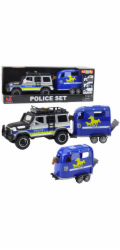 LeanToys Policejní terénní vozidlo s přívěsem pro koně, světly a zvuky
