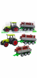 LeanToys Zemědělský traktor s přívěsem na klády zelený 47 cm EDUKAMP