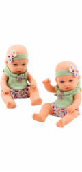 LeanToys Čelenka s mašlí pro panenky v zelené barvě s květinovým vzorem