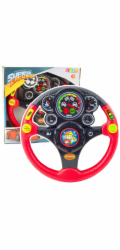 LeanToys Interaktivní volant pro děti, světla, zvuky, vibrace, červená