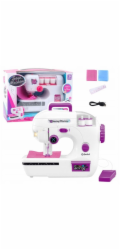 LeanToys Šicí stroj pro děti, nit, materiál, světla, zvuky