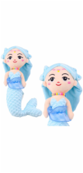 LeanToys Plyšová mořská panna s korálky, modrá, 32 cm, LEAN Toys