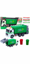 LeanToys Popelářský vůz, světla popelářského kontejneru, zvuky zelené 1:16 EDUKAMP