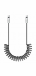 NoName Kabel Newell USB-C - USB-C 100W, 1,5 m, silikonový, spirálový, šedý