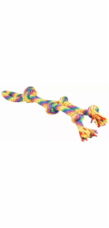 Duvo+ Elastická hračka s provázkem 4 uzly vícebarevná 55x10x7cm 15805