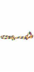 Duvo+ Elastická hračka z provázku s uzlíky a smyčkou v vícebarevné barvě 60x12x7cm