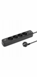 Montis Černý prodlužovací kabel se 4 zásuvkami a USB 1,5 m MT186-BK-1.5