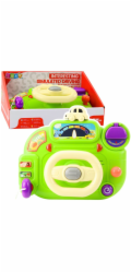 LeanToys Interaktivní volant pro dětský jízdní simulátor, světla a zvuky zeleně