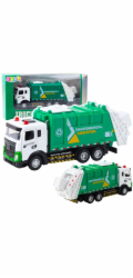 LeanToys Popelářské auto pro děti, kovová kabina, světla, zní zeleně