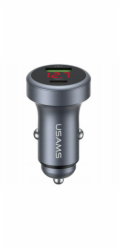 Usams Nabíječka do auta CC327, hliníková, 45W, USB-A, USB-C, matná