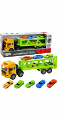 LeanToys Lora Transport Truck s autíčky, světla zní zeleně