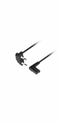 Napájecí kabel EURO (rádiový) CEE 7/16->IEC 320 C7 1,8 m úhlový VDE černý Lanberg