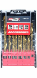 AWTools SADA VRTÁKŮ DO KOVU A TITANU 0,19 dílů/1–10,0 mm/PLASTOVÉ BALENÍ.
