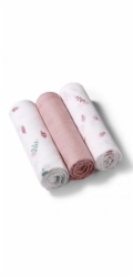 BabyOno 397/14 BAMBUSOVÉ PLENKY 3 KS RŮŽOVÉ