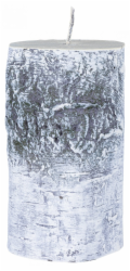 Donau Home Svíčka na sloupku bříza, 70x120mm, bílá