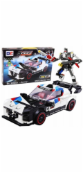 LeanToys Stavební kostky Sportovní auto Robot 2v1 Bílé 320 dílků.