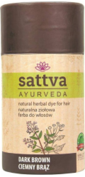 Sattva SATTVA_Ayurveda Přírodní bylinná barva na vlasy, bylinná barva na vlasy tmavě hnědá 150g