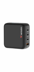 VERBATIM Mini GaN Nabíječka s displejem 140W, 3xUSB-C, 1xUSB-A, černá