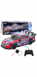 LeanToys Dálkově ovládané RC závodní auto se svítící karoserií v modré a červené barvě