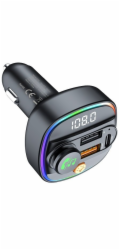 4kom.pl Devia FM vysílač Smart Bluetooth MP3 nabíječka do auta PD 30W 1x USB-C 2x USB 3A černá