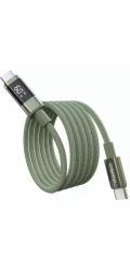 Choetech PD60W USB-C na USB-C digitální displej 1,2m nylonový kabel - zelený