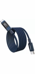 Choetech PD60W USB-C na USB-C digitální displej 1,2m nylonový kabel - modrý